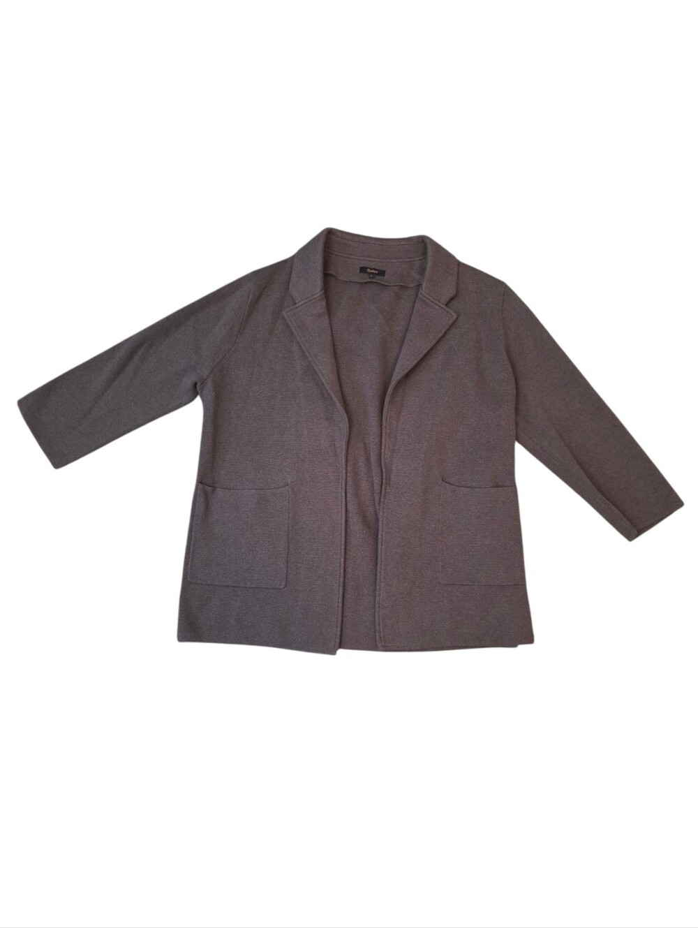 Quince 100% Organic Cotton Knit Blazer Heather Brown Large - Picture 2 of 6
